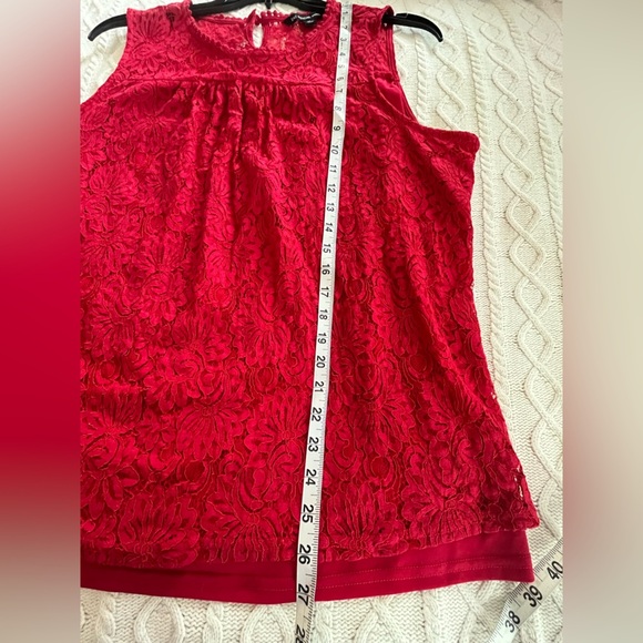 Zac & Rachel Elegant Red Lace Sleeveless Top Women’s size 2X - Picture 11 of 12
